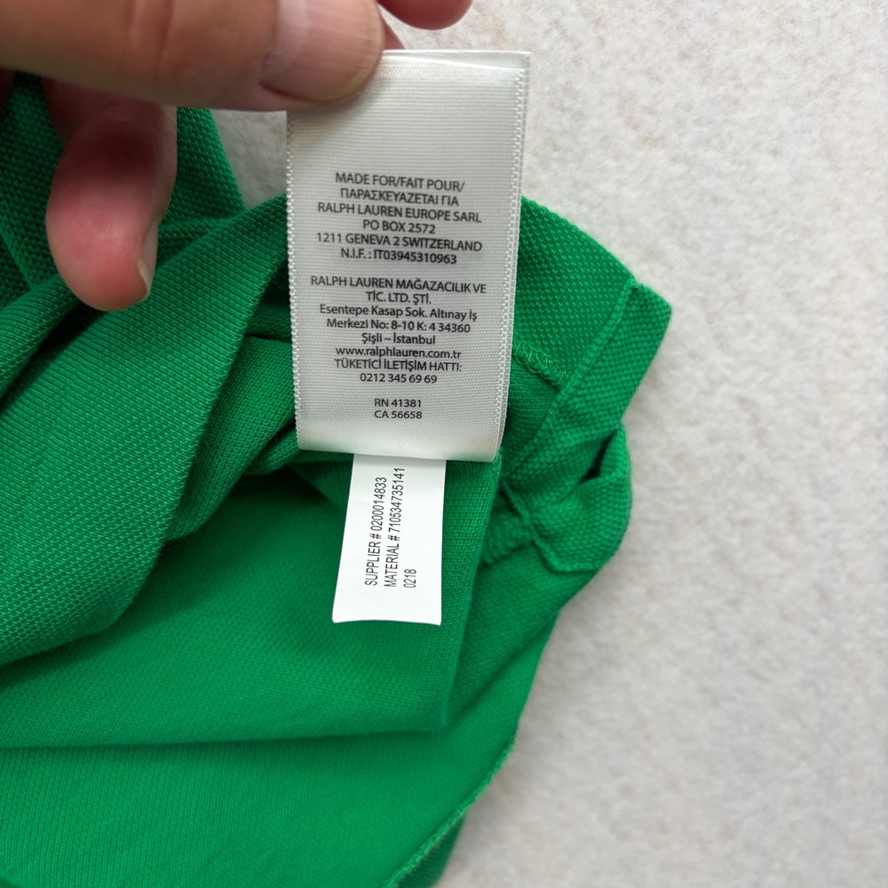 Polo Ralph Lauren Mens XL Green Classic Fit Short Sleeve Pique Polo Purple Pony - Picture 11 of 12